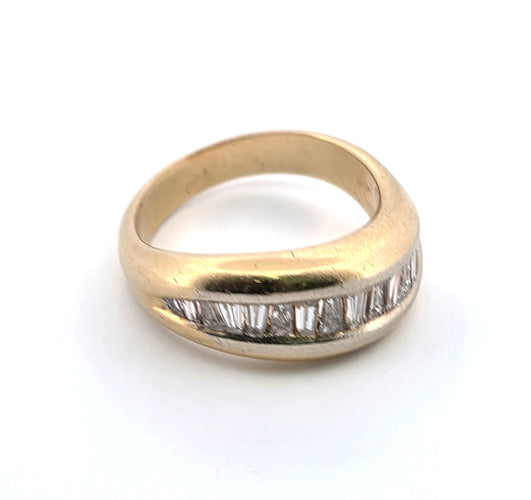 Bague 52 Bague jaune avec diamants baguette 58 Facettes