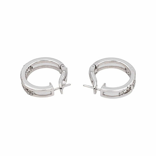 Boucles d'oreilles Boucles d'oreilles Créoles  Or blanc Diamant 58 Facettes 4893168CN