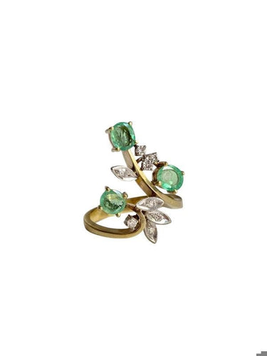 Bague 53 Bague végétale or jaune et blanc 58 Facettes