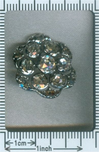 Histoire fascinante : bouton en argent de l'époque géorgienne avec diamants 58 Facettes 14095-0001