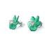 Boucles d'oreilles Boucles d'oreilles en or blanc 0,18 carat avec fleur précieuse verte et gros diamants 58 Facettes 2258