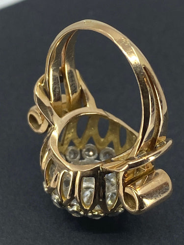 Bague 51 Bague en or 18ct de forme boule sertie de diamants vers 1940/1960 58 Facettes AB41bis