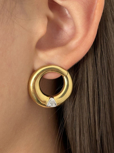 Boucles d'oreilles Paire de boucles d’oreilles Vintage en or 18K et diamants 58 Facettes