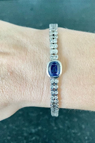 Bracelet Bracelet or blanc saphir et brillants 58 Facettes