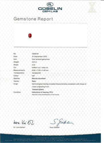 暹罗红宝石与梯形钻石白金戒指