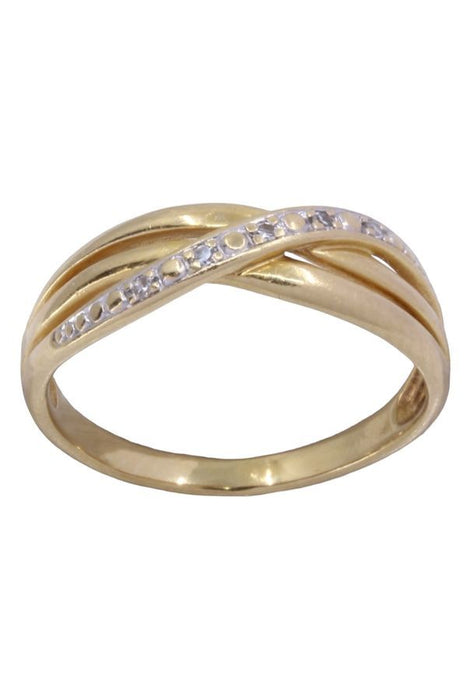 Moderno anello con diamanti intrecciati