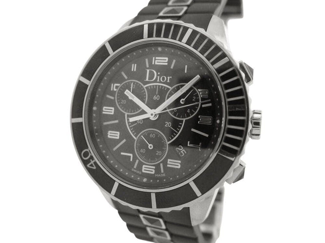 Montre montre CHRISTIAN DIOR cristal cd114317 chronographe 38m acier quartz 58 Facettes 268088