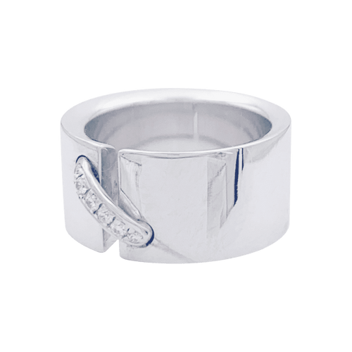 49 Bague Chaumet,"Liens", or blanc et diamants, lien unique. 58 Facettes 32551