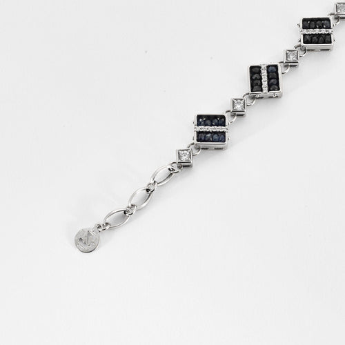 Bracelet Bracelet or blanc saphirs 58 Facettes LP75/1