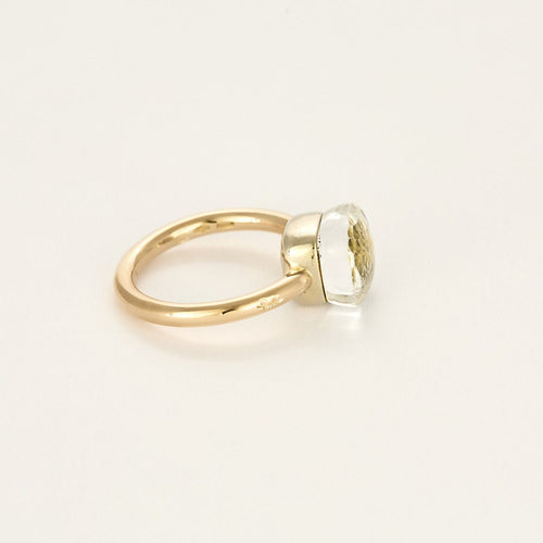 Bague 56 Pomellato Bague Nudo Classic en or rose et topaze blanche 58 Facettes GU291X2