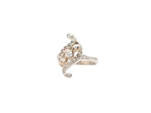 Bague 58 Bague or jaune et or blanc époque Art Nouveau 58 Facettes 230