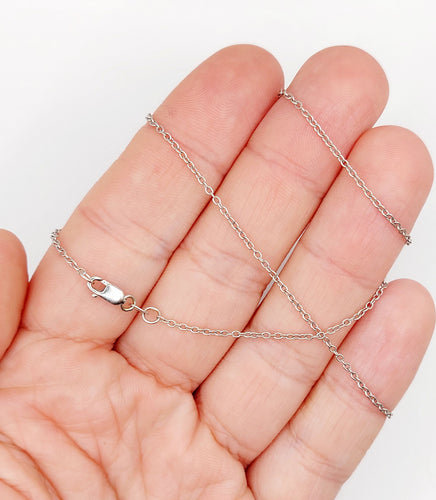 Collier Chaine vintage or blanc 18k mailles forçat 42,5 cm 2,49 gr 58 Facettes A06121