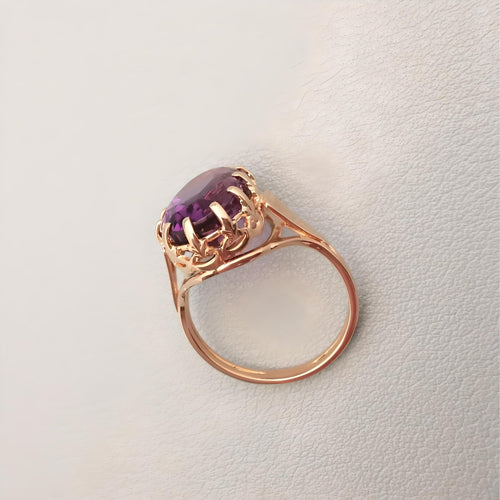Bague 53 Bague Améthyste en Solitaire Or Jaune 58 Facettes AA 1719