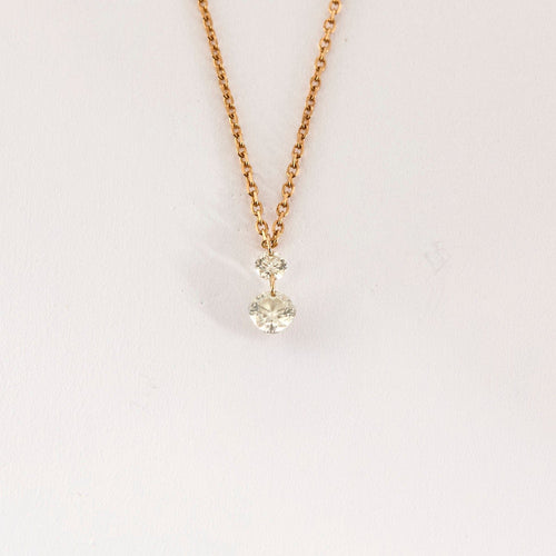 Collier COLLIER  OR ROSE 2 DIAMANTS O,22ct 58 Facettes M8927