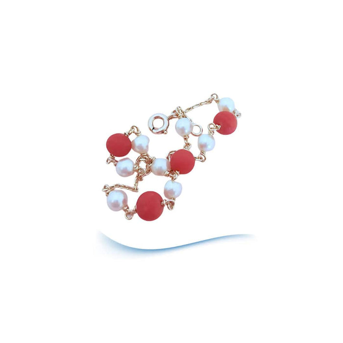 Bracelet Bracelet or jaune perles de corail et perles de culture 58 Facettes AA 1695