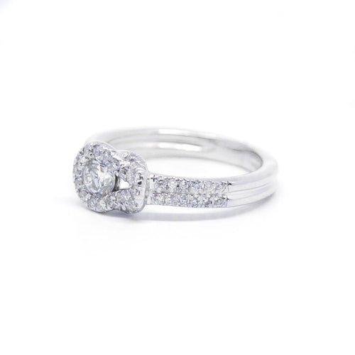 Bague 49 Bague - or blanc diamants 58 Facettes 200049R