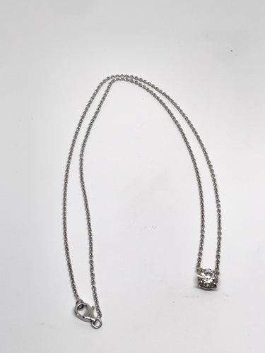 Collier Collier solitaire diamant naturel 1 carat en or blanc 750/1000 58 Facettes