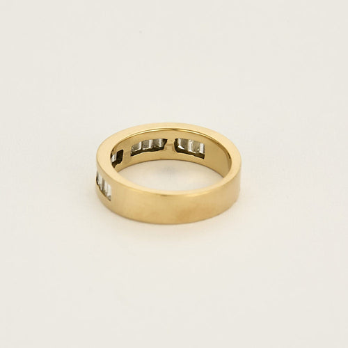 Bague 51 Bague jonc en or jaune et diamants de taille baguette 58 Facettes CRE0100X8
