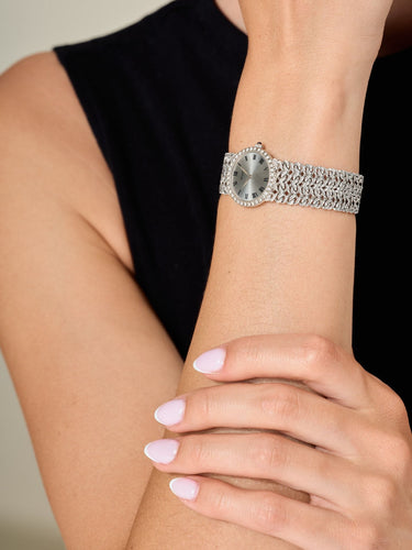 Montre PIAGET - Montre vintage en or blanc et diamants 58 Facettes