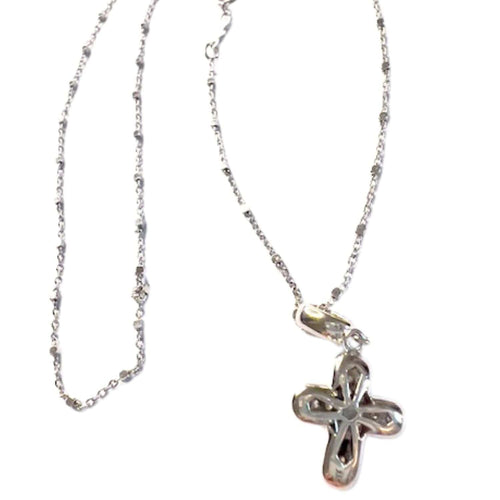 Collier TOUS - Pendentif croix avec diamants et chaîne 58 Facettes Q358B(114)