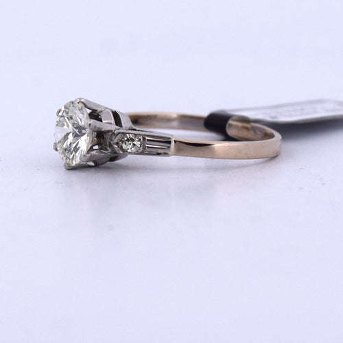 Bague 54 Bague ancienne en platine avec diamants 58 Facettes