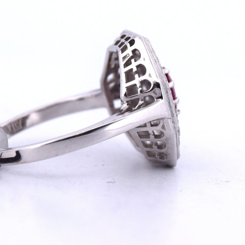Anello rubino diamanti Art Déco 58 Facettes