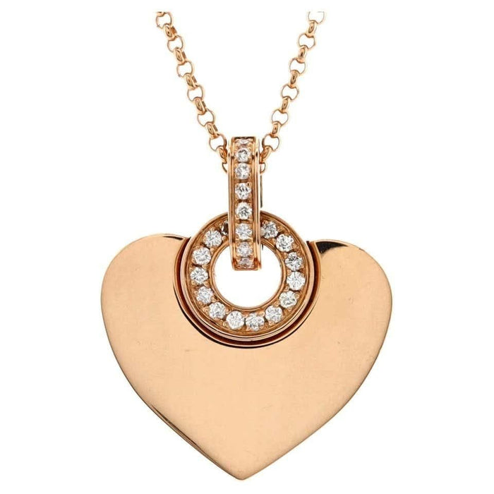 Collier BULGARI - Collier Cuore or rose diamants 58 Facettes