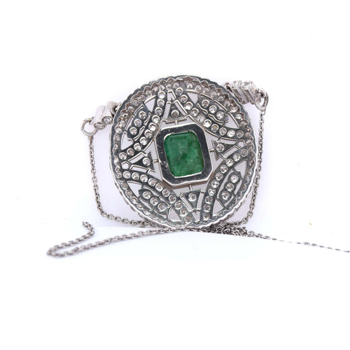 Collier PENDENTIF AVEC COLLIER - OR BLANC 18 KT 58 Facettes