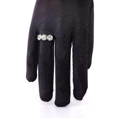 Bague 56 Bague ancienne en platine et or jaune 18 carats sertie de diamants anciens 58 Facettes