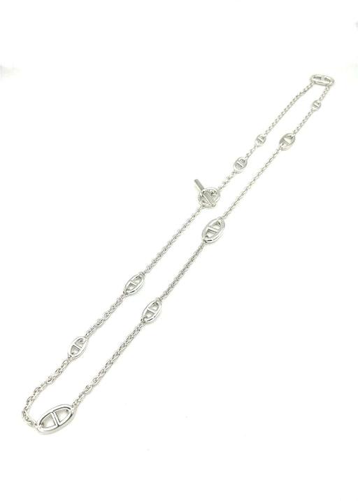 Collier HERMES. Collection "Farandole", sautoir argent 80cm 58 Facettes