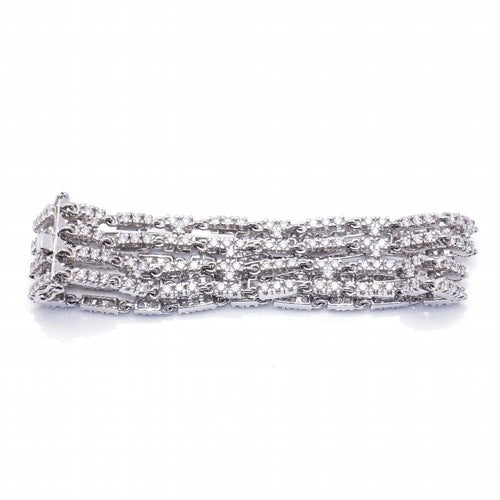 Riviere type bracelet with 4 rows of Diamonds 58 Facettes D364206LF