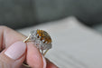 Bague 55 bague ancienne en or jaune avec citrine et diamant 58 Facettes