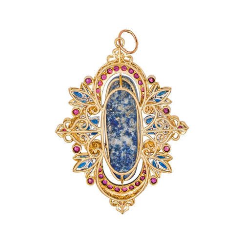 Pendentif Pendentif Or jaune Lapis lazuli, Saphir, Rubis 58 Facettes 3301418RV