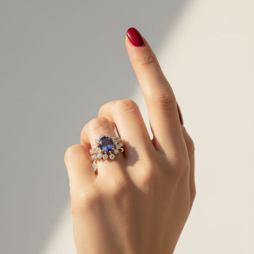 Ring aus Gelbgold - Ceylon-Saphir 3,05 Karat 