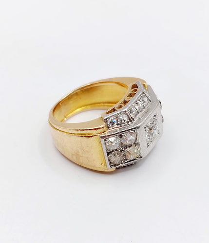 Bague 48 Bague tank art déco or jaune, platine et diamant 58 Facettes A05718