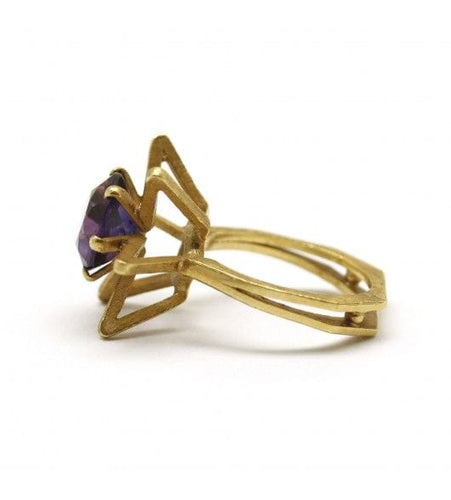 Bague 53 Bague géométrique - Or & Améthystes 58 Facettes 190130R