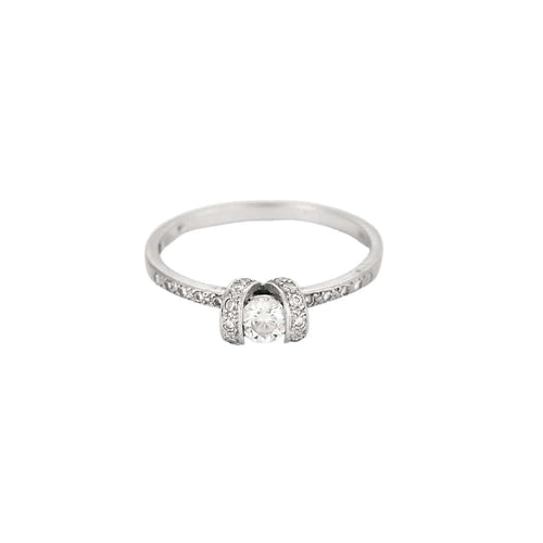 Bague 58 Bague Solitaire en or blanc et diamants 58 Facettes THI02063