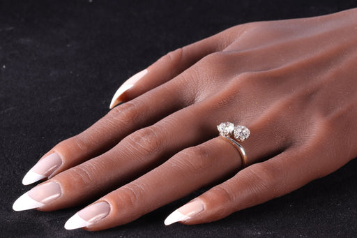 Bague 55 Héritage de l'amour : la bague de fiançailles vintage « Toi et Moi » 58 Facettes 15181-0103