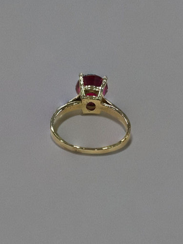 Bague 57.5 Solitaire or jaune Rubis 58 Facettes LP493/15