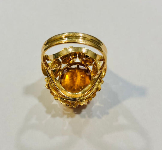 Bague 58 Sublime bague cocktail or jaune citrine 58 Facettes