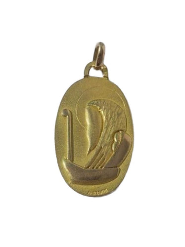 Pendentif Médaille pendentif Saint Christophe or jaune signée A. ROURE - années 1940 58 Facettes