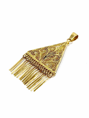 Pendentif Pendentif en or champagne filigrané 58 Facettes