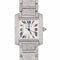 Montre Cartier - Montre Tank Française référence 2302 en acier et diamants 24.00ct 58 Facettes