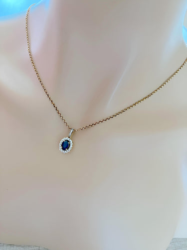 Pendentif Pendentif ors jaune et blanc, saphir et diamants 58 Facettes 1749