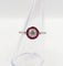 Bague 54.5 Bague cible art deco Platine diamant taille ancienne et rubis synthétiques calibrés (circa 1910) 58 Facettes A05992