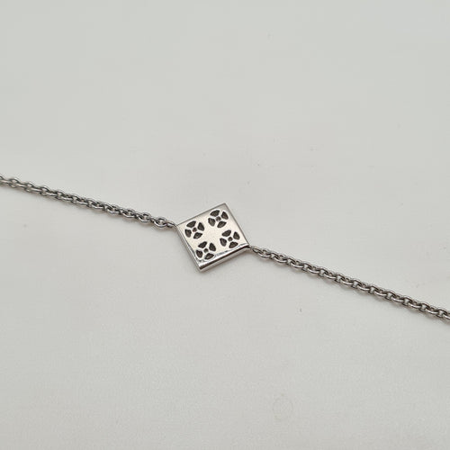 Bracelet Bracelet carré or blanc serti de diamants 58 Facettes