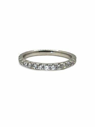 Bague 48 Alliance or blanc et diamants 0,80 ct 58 Facettes 73201