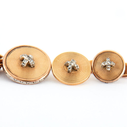 Boutons de manchette Parure d Habit Diamants Or et Platine 58 Facettes