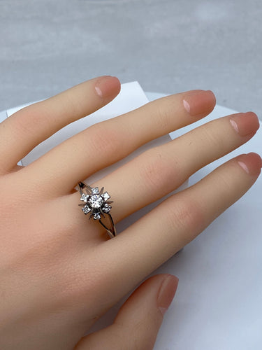 Bague 59 Bague Margueritte en Or blanc & Diamants 58 Facettes