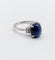 Bague 52 Bague vintage or blanc, cabochon de saphir naturel 3,65 carats, diamants 58 Facettes A05889